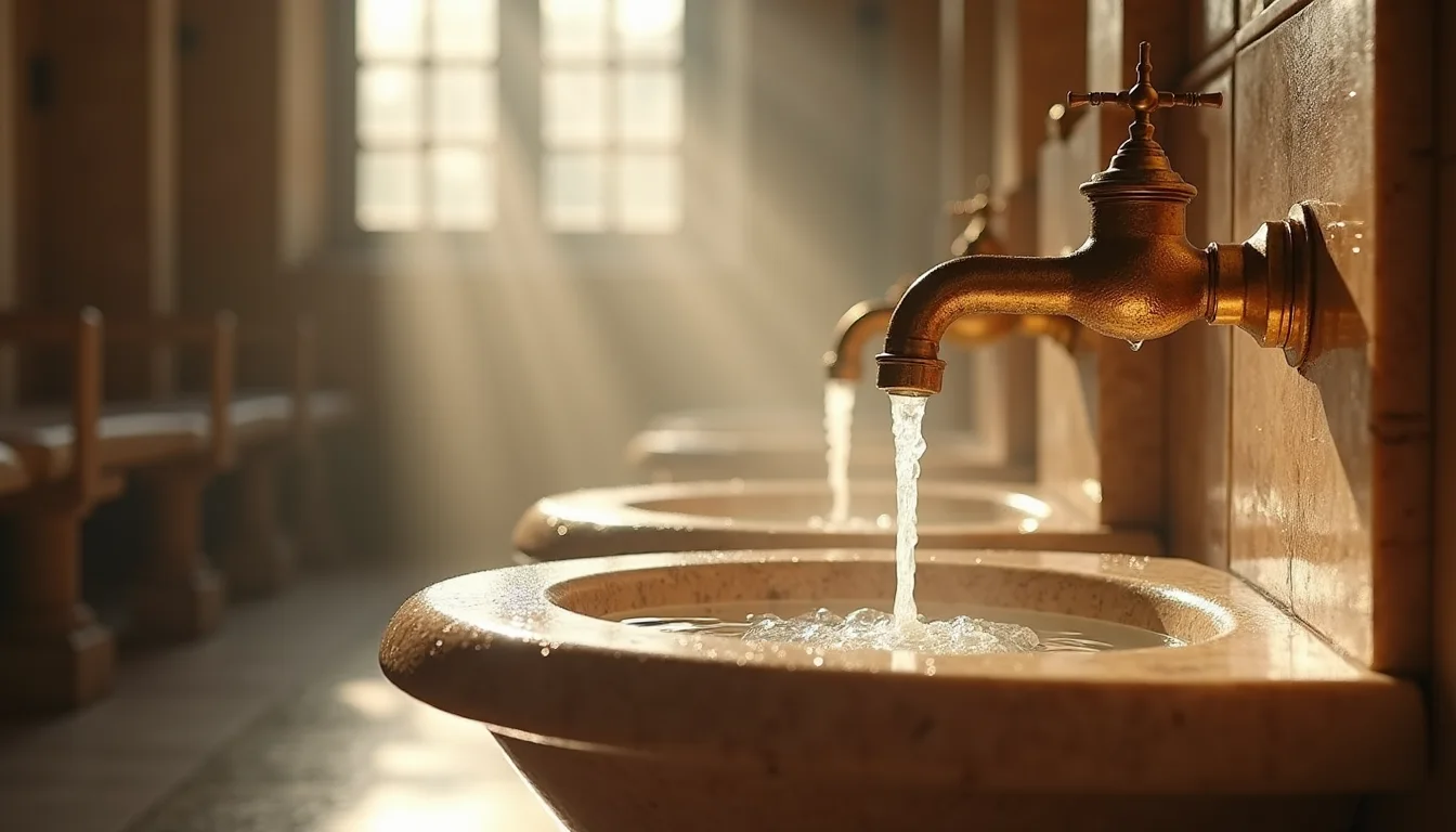 vasque de hammam en marbre avec robinet en laiton, vapeur douce a Strasbourg